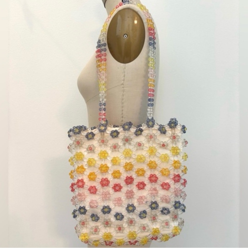 Cynthia Rowley Floral Beaded Tote - Pink, Yellow, Blue